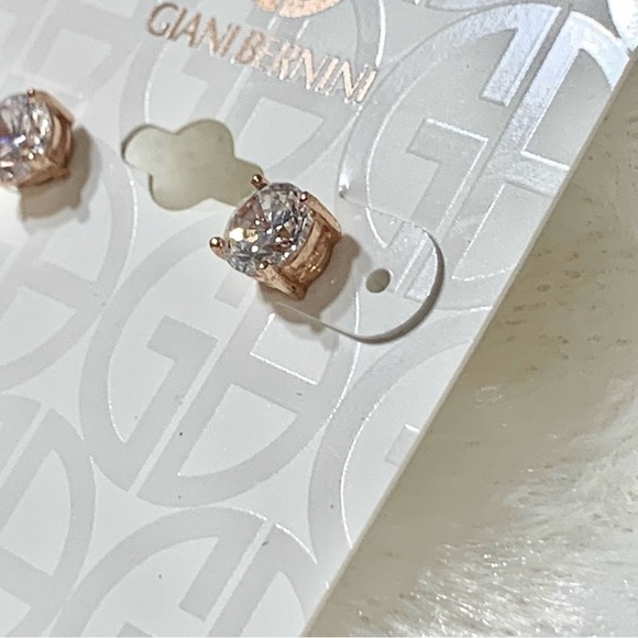 Giani Bernini NWT cubic zirconia 18k rose gold stud earrings - Picture 7 of 14